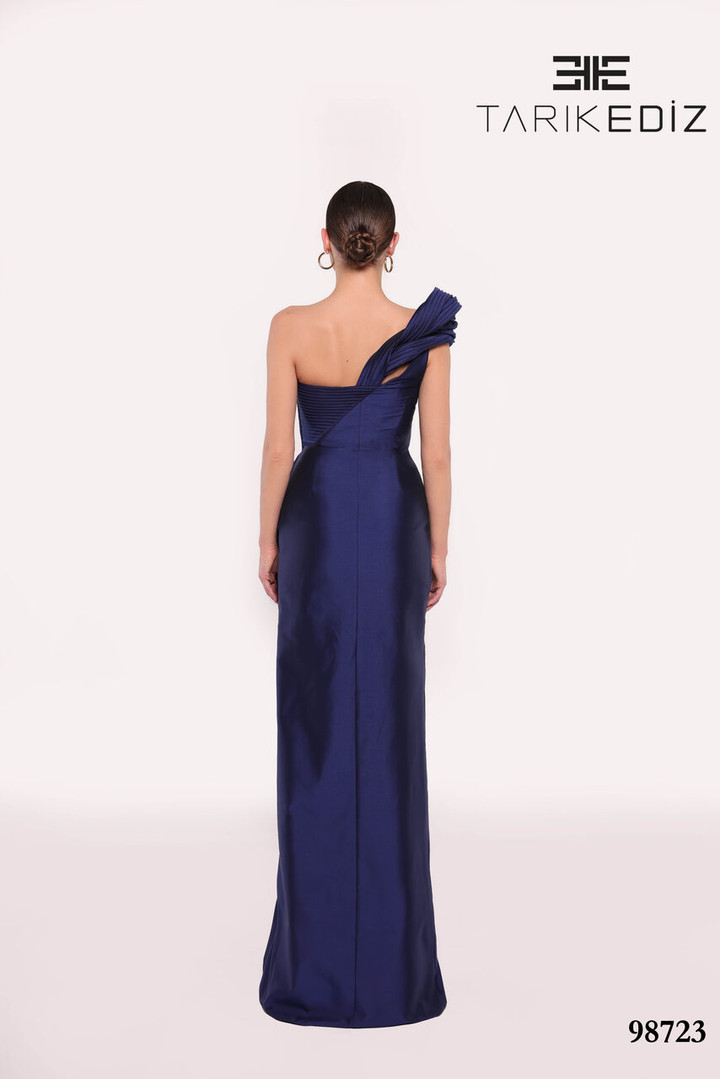 Tarik Ediz 98723 Taffeta Asymmetric Neck One Should Dress