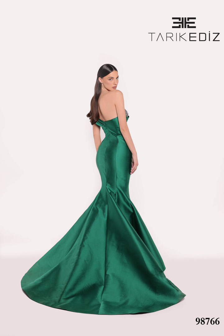 Tarik Ediz 98766 Taffeta Asymmetric Neck One Shoulder Dress