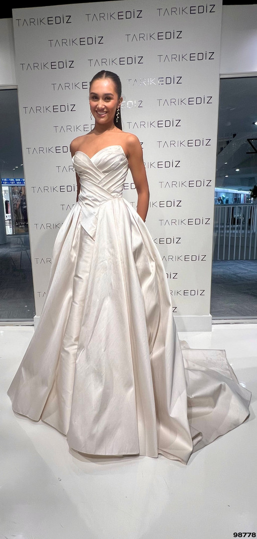 Tarik Ediz 98778 Taffeta Strapless Sweetheart Neckline Dress