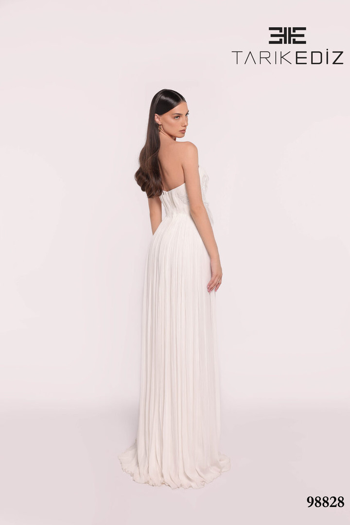Tarik Ediz 98828 Chiffon Strapless Sweetheart Neckline Dress