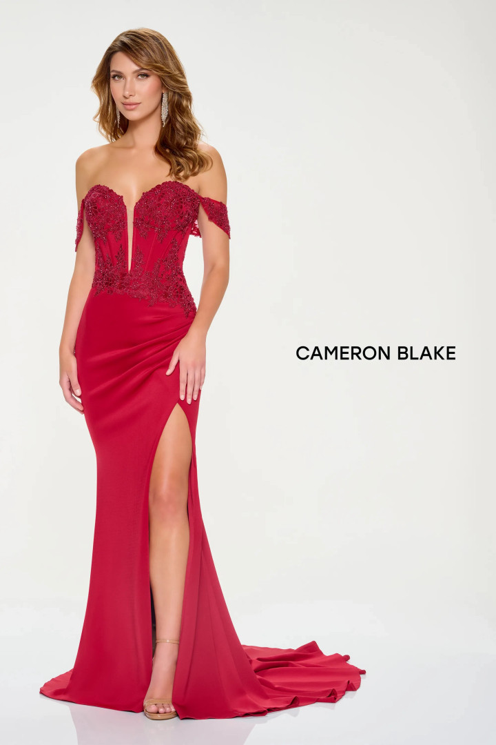 Cameron Blake by Mon Cheri CB208 Stretch Crepe Beads Dress