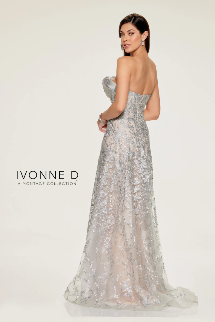 Ivonne D by Mon Cheri ID804 Embroidered Tulle Long Dress