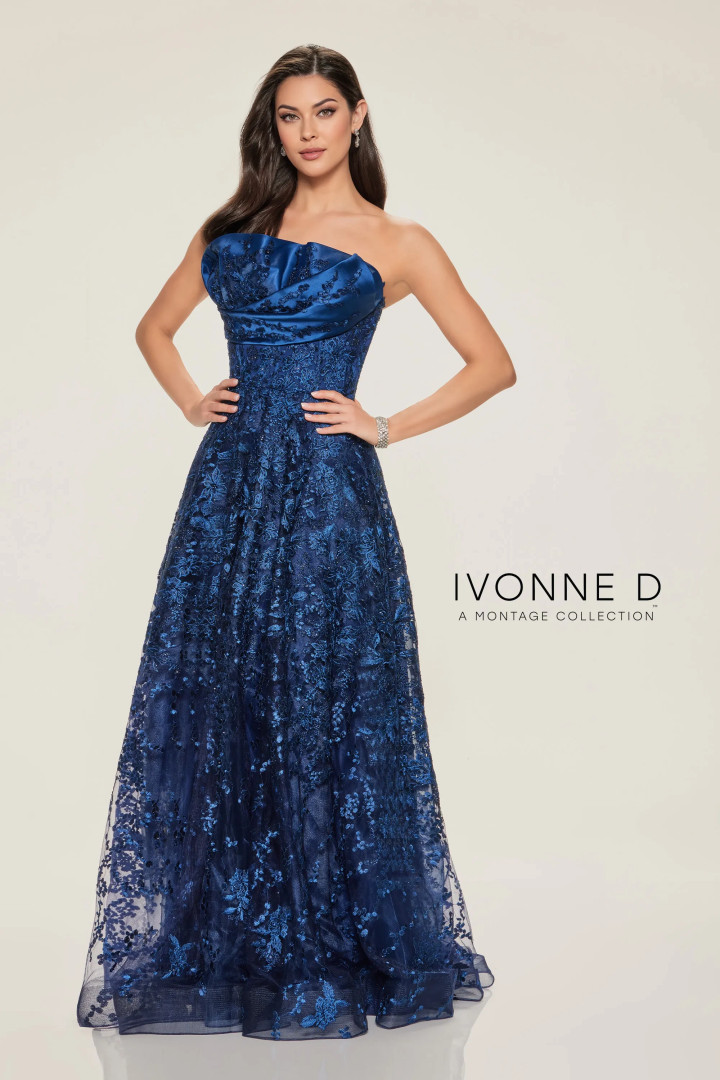 Ivonne D by Mon Cheri ID804 Embroidered Tulle Long Dress