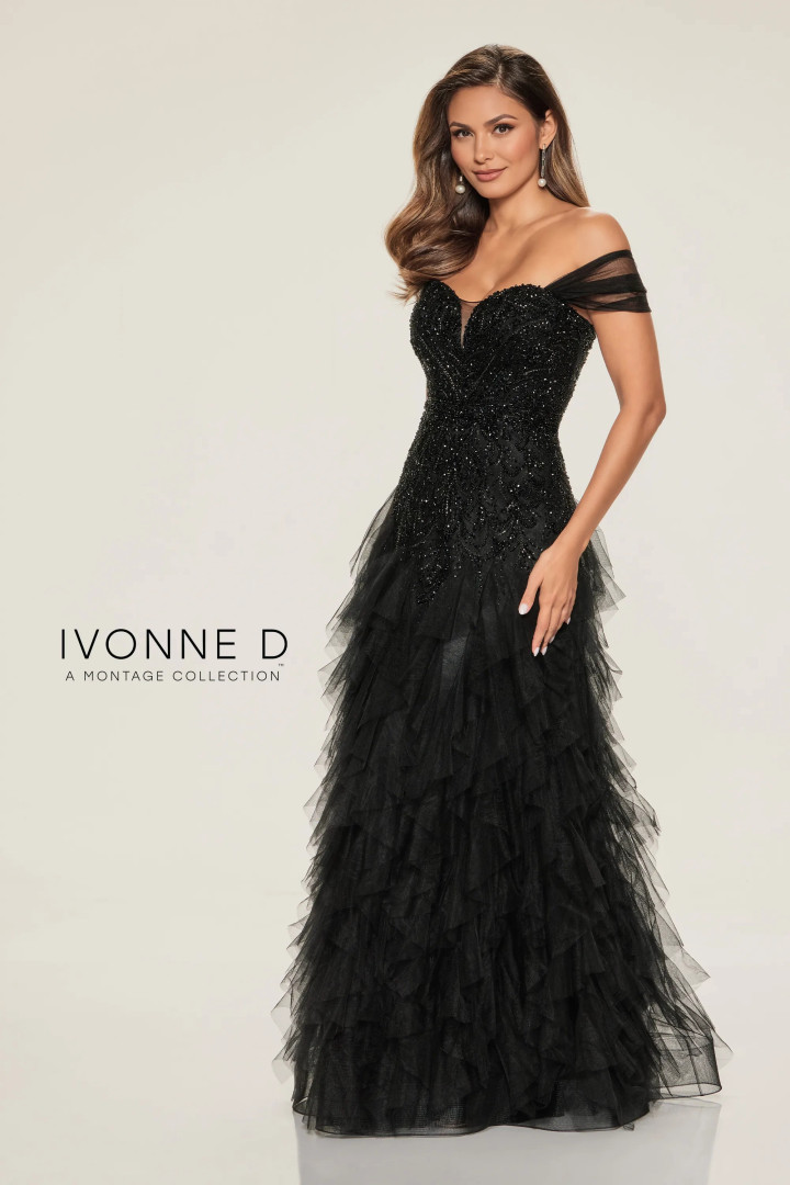 Ivonne D by Mon Cheri ID806 Tulle Beads Sequin Lining Dress