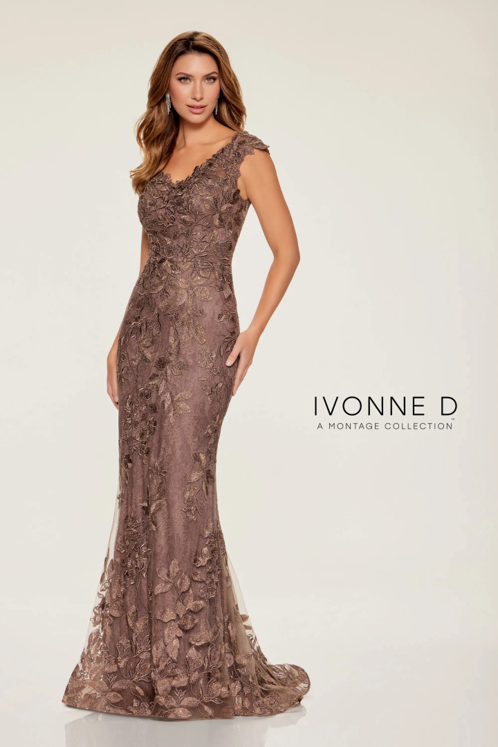 Ivonne D by Mon Cheri ID801 Embroidered Tulle Long Dress