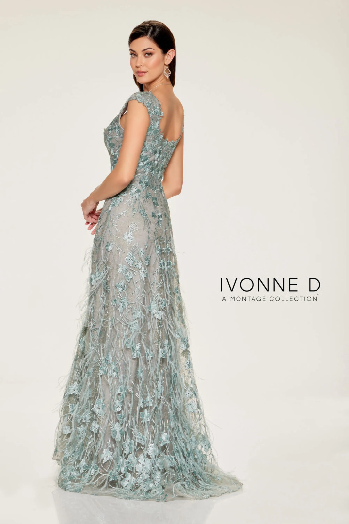 Ivonne D by Mon Cheri ID807 Embroidered Tulle Long Dress