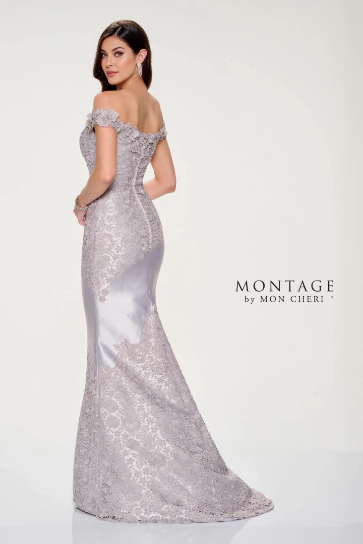 Montage by Mon Cheri M846 Mikado Pongee Lining Long Dress