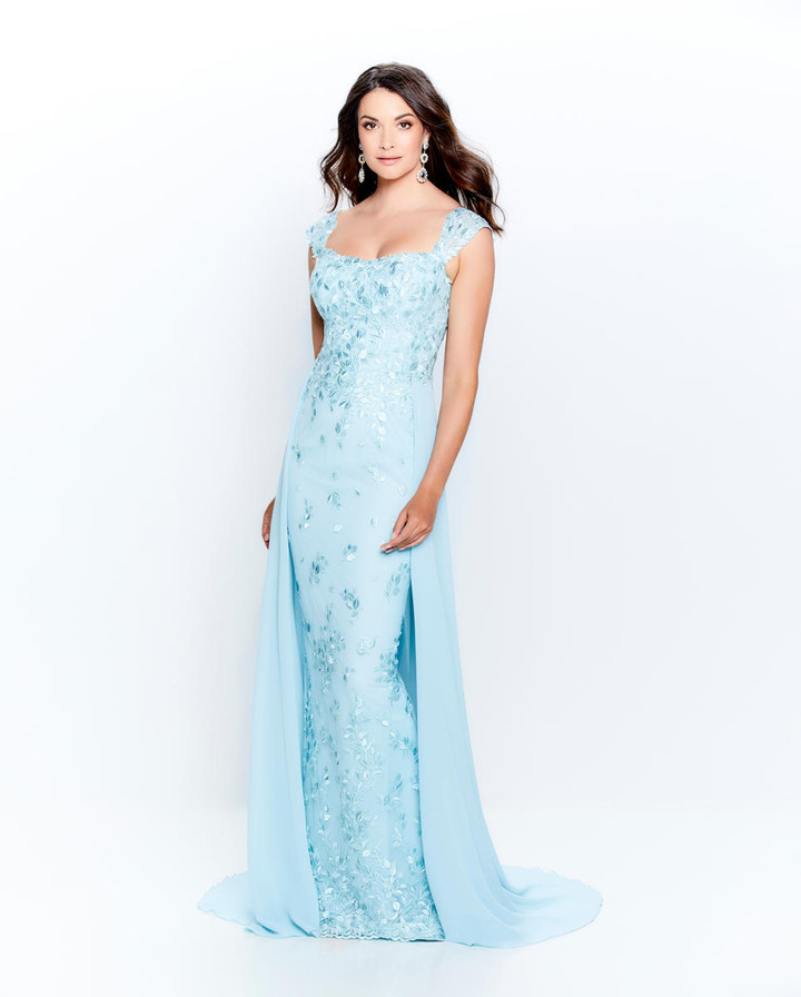 Montage by Mon Cheri 120909 Lace Tulle Chiffon Sequin Dress