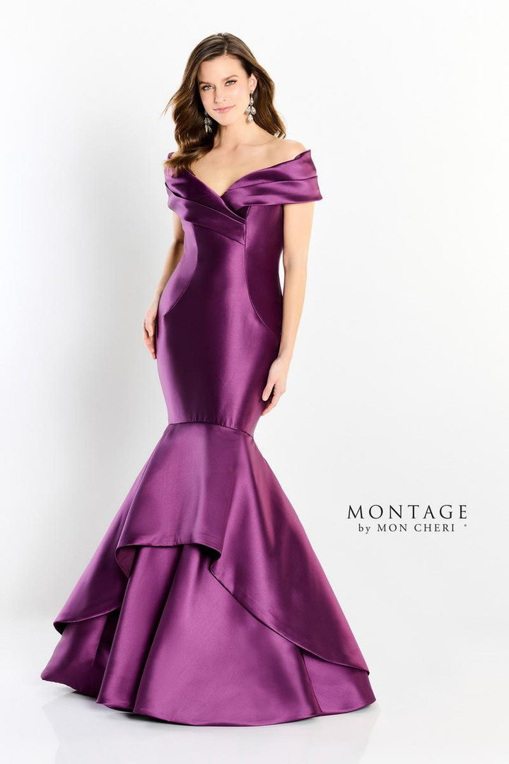 Montage by Mon Cheri M2207 Mikado Off Shoulder Long Dress
