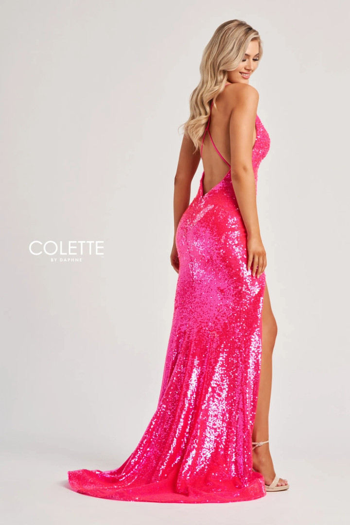 Colette by Daphne CL8070 Sequin Tulle Jersey Lining Dress