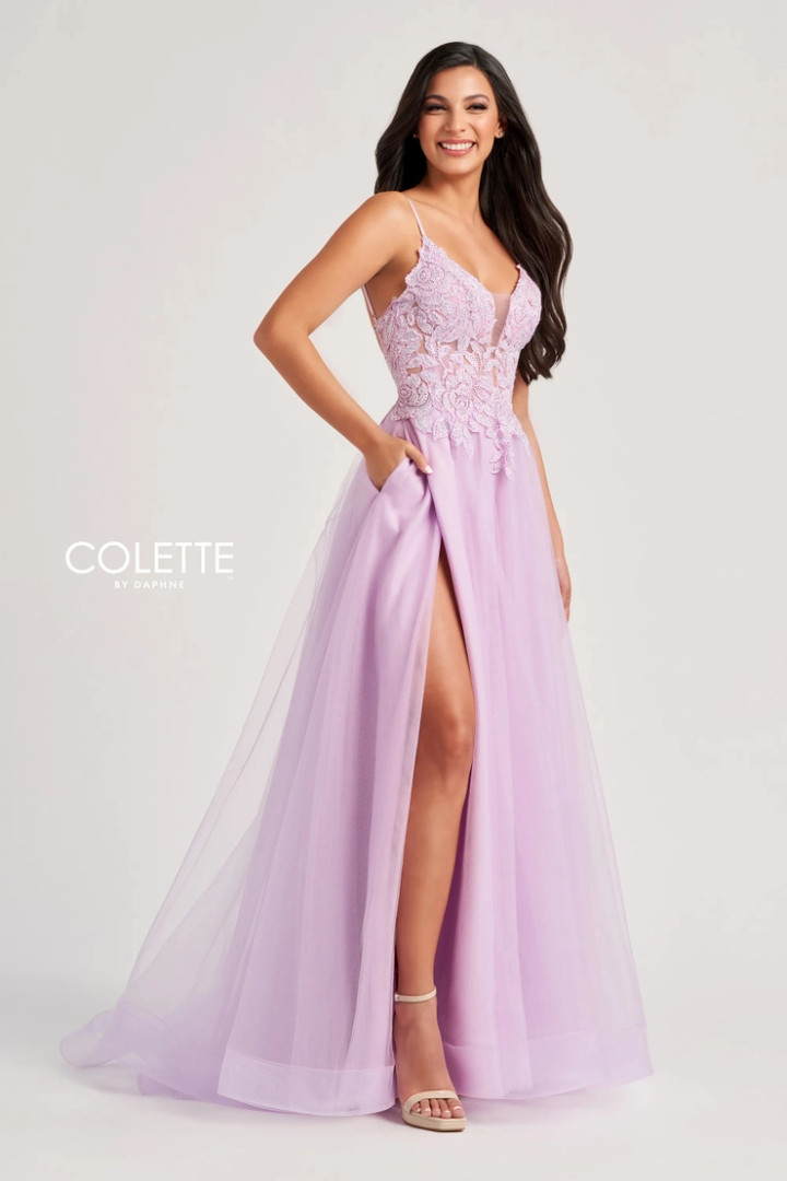 Colette by Daphne CL8100 Novelty Lace Tulle Lining Dress