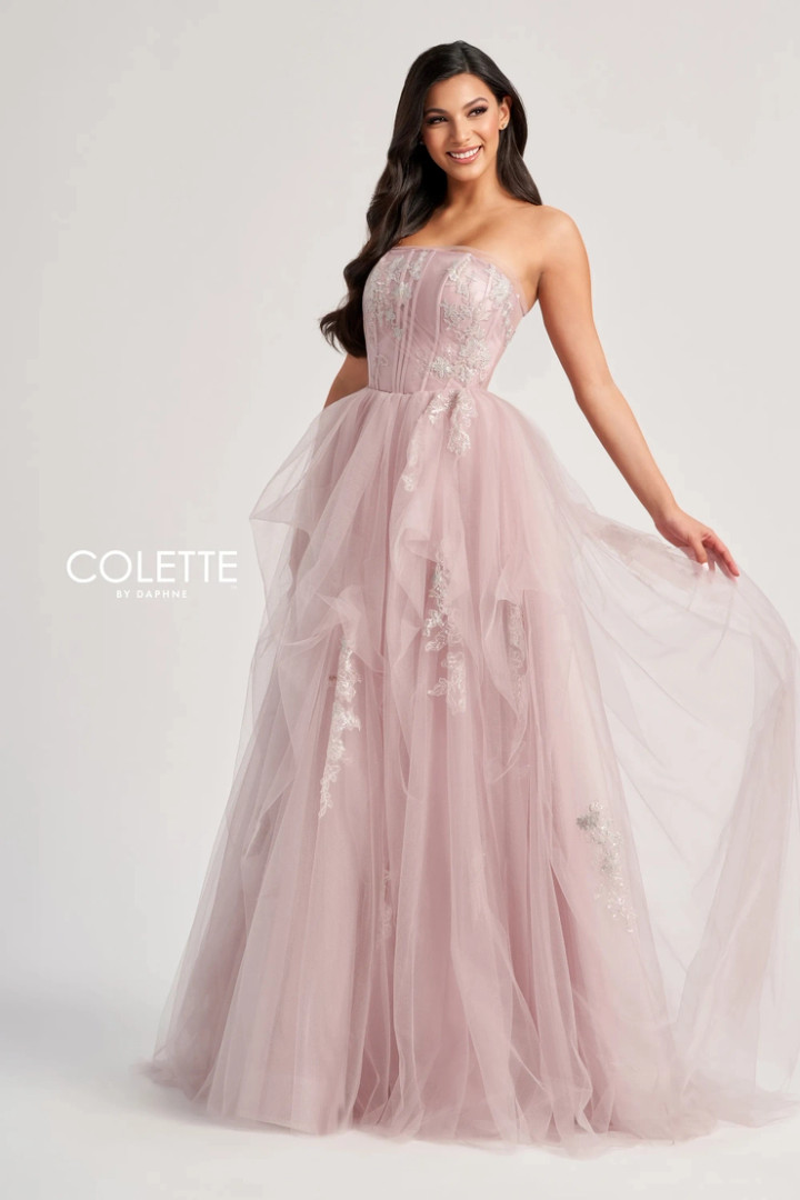 Colette by Daphne CL8120 Sequin Applique Satin Lining Dress