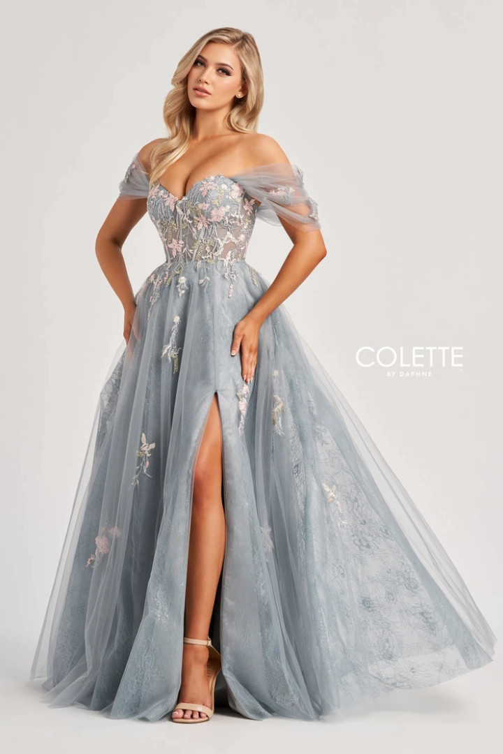 Colette by Daphne CL8150 Glitter Lace Satin Lining Dress