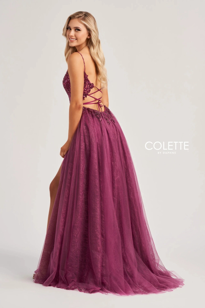 Colette by Daphne CL8240 Allover Lace Glitter Tulle Dress