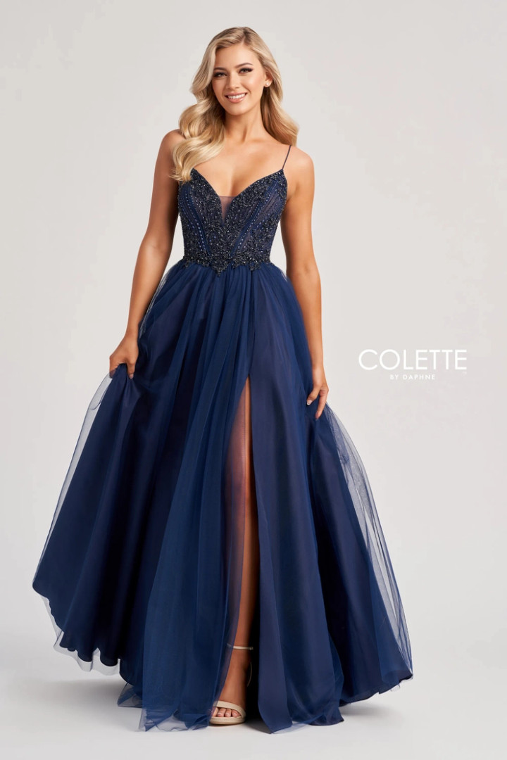 Colette by Daphne CL8250 Tulle Beading Accent Stones Dress