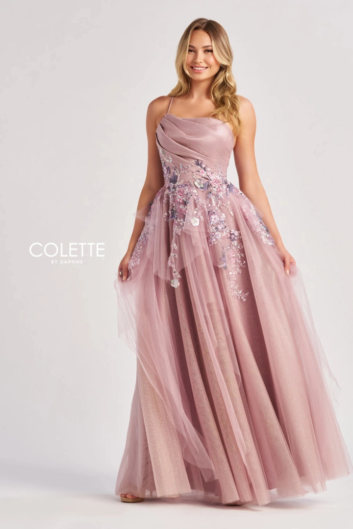 Colette by Daphne CL8400 Tulle Glitter Tulle Sequin Dress
