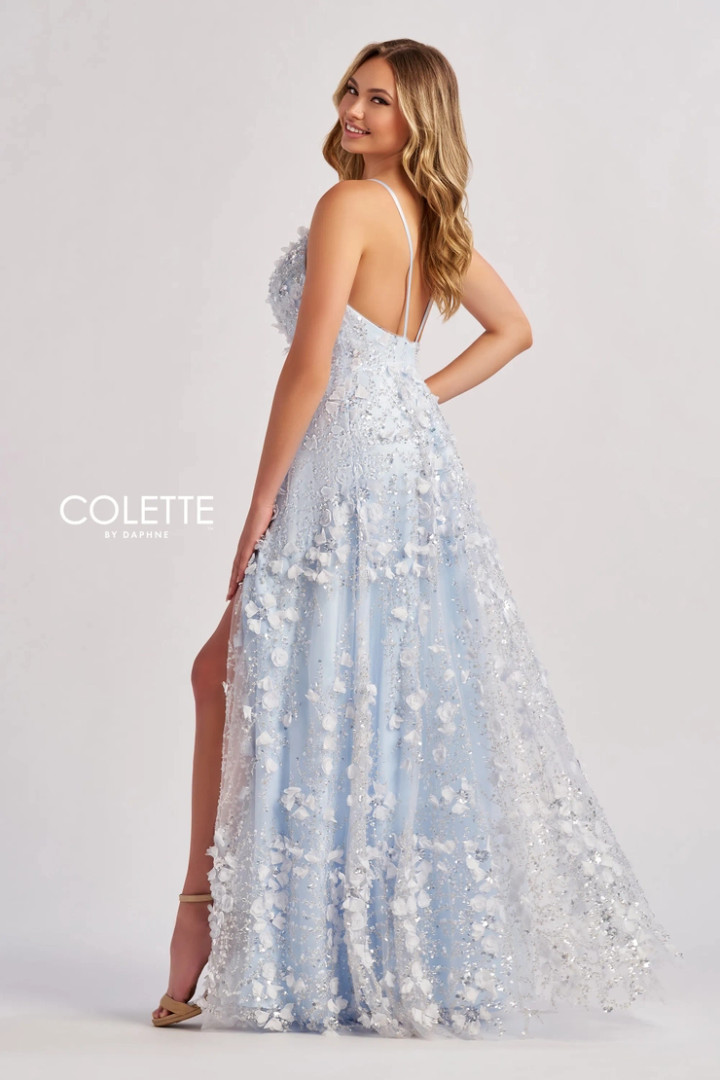 Colette by Daphne CL8525 Embroidered Sequin Lining Dress