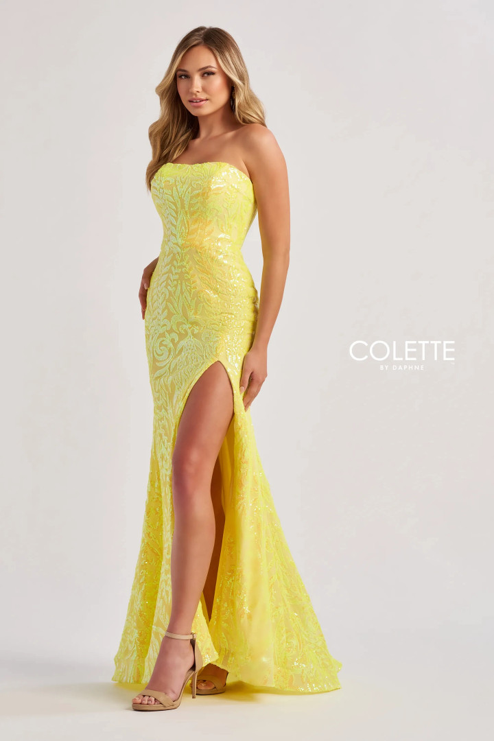 Colette by Daphne CL8610 Glitter Tulle Stretch Lining Dress