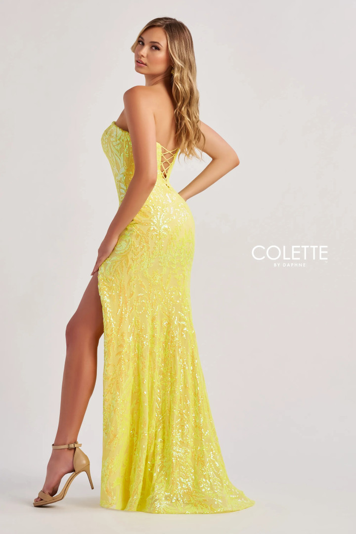 Colette by Daphne CL8610 Glitter Tulle Stretch Lining Dress