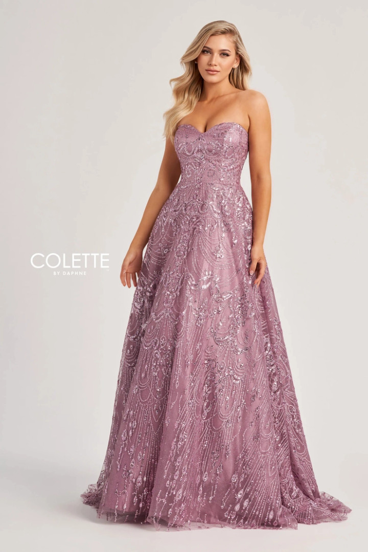 Colette by Daphne CL8625 Glitter Tulle Satin Lining Dress