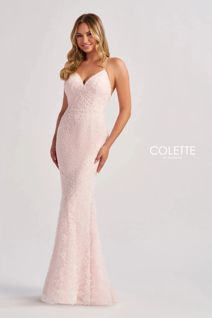 Colette by Daphne CL8655 Caviar Beading Glitter Tulle Dress