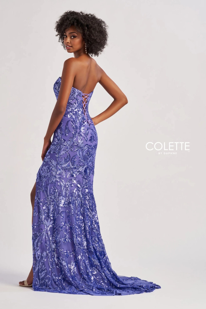 Colette by Daphne CL8680 Sequin Stretch Mesh Strapless Dress