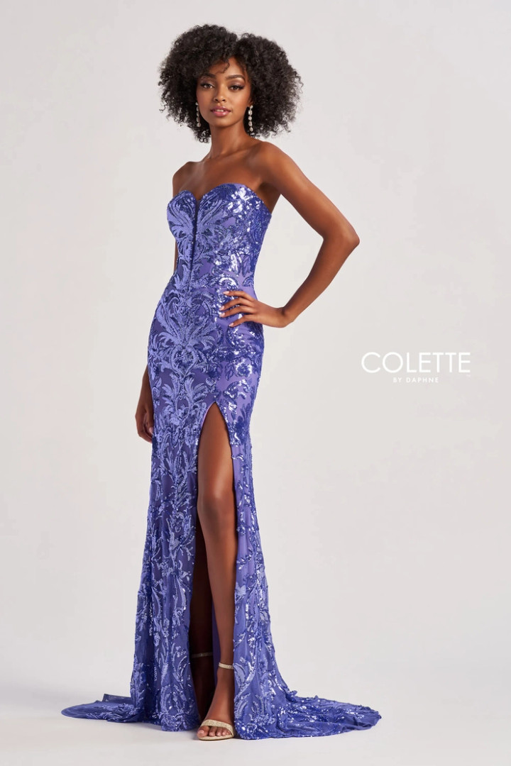 Colette by Daphne CL8680 Sequin Stretch Mesh Strapless Dress
