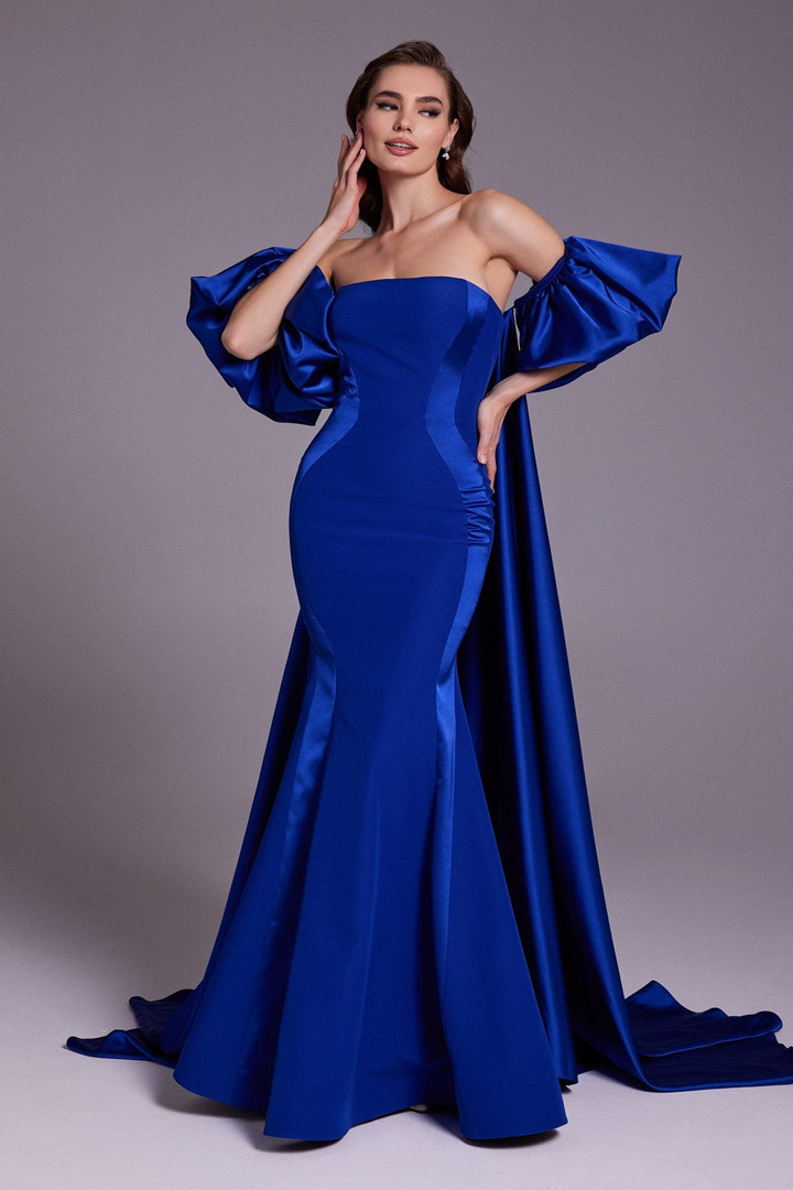 MNM Couture N0526 Velvet Square Neck Strapless Fitted Dress