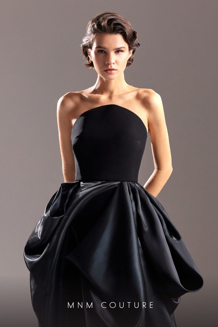 MNM Couture G1509 Organza Strapless Sleeveless Long Dress