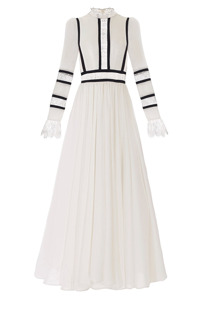 Janique 3021 High Neckline Long Sleeves Evening Dress