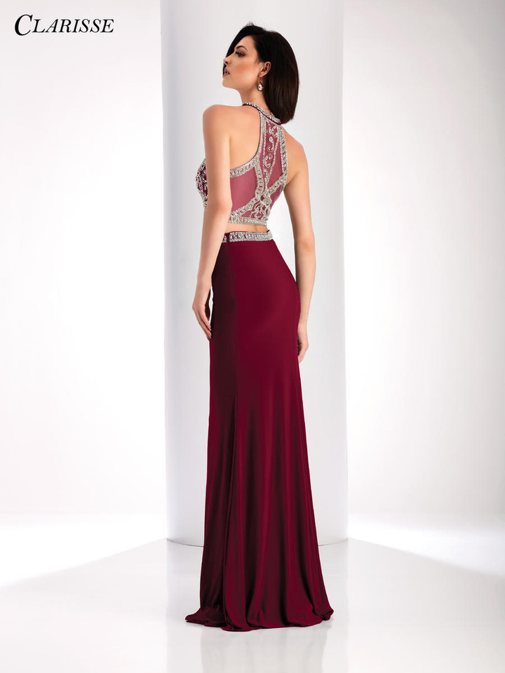 Clarisse 3006 Beaded Top Sleeveless Two Piece Fitted Dress