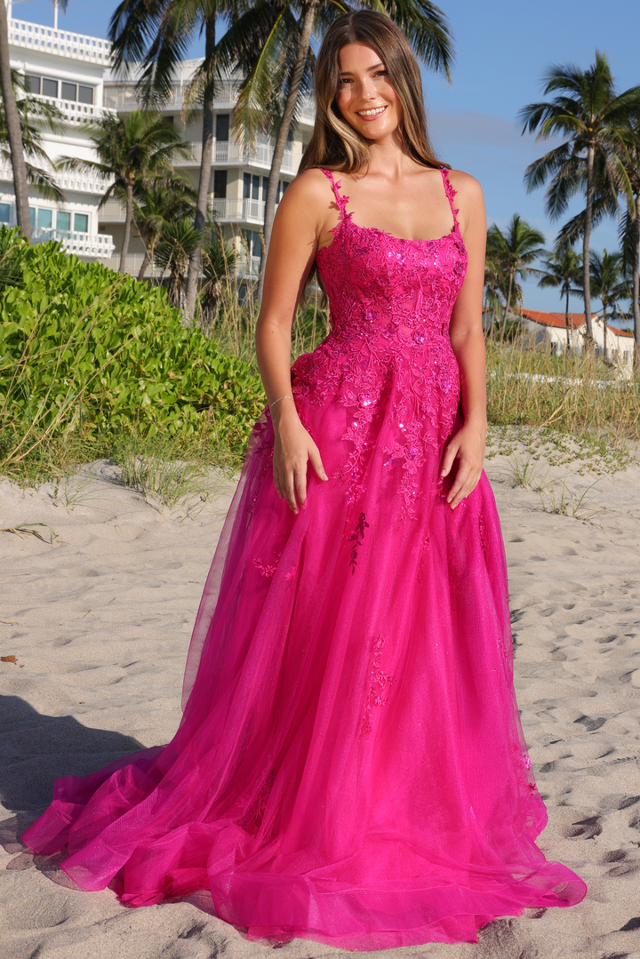 Amelia Couture 4044 Tulle Sleeveless Scoop Neck A-line Gown