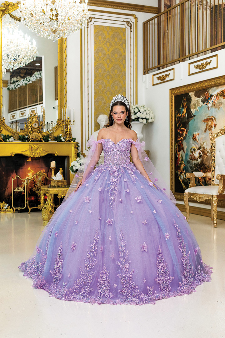 Dancing Queen 5029 Off-Shoulder Sleeves Quinceanera Dress