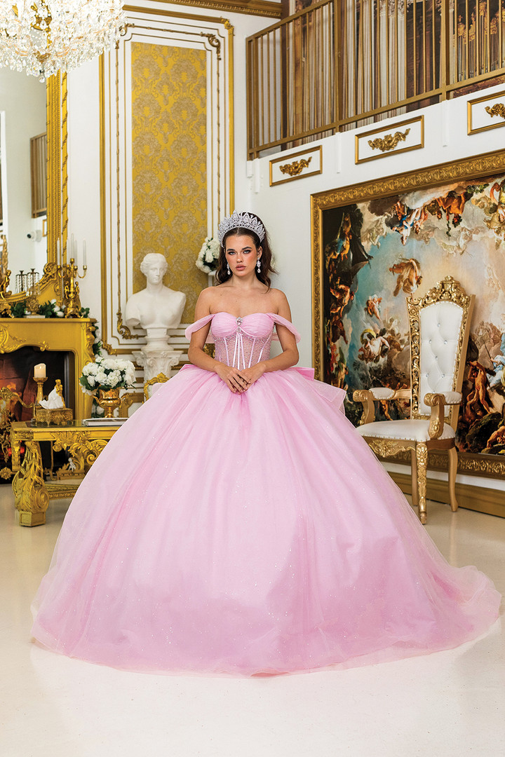 Dancing Queen 1996 Off-Shoulder Sleeves Quinceanera Dress