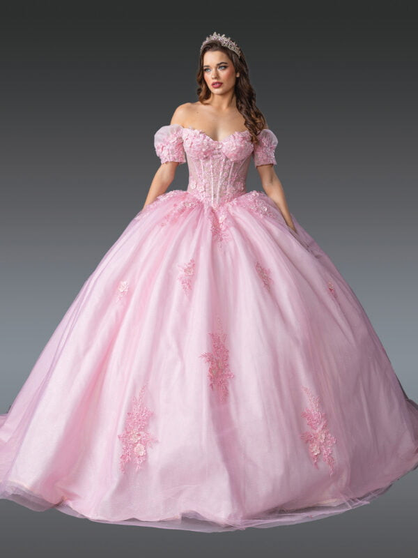 Dancing Queen 1932 Off-Shoulder Floral Quinceanera Dress