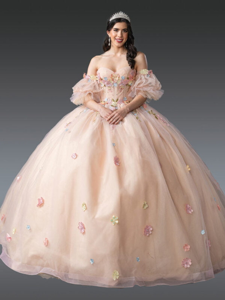 Dancing Queen 1946 Off-Shoulder Floral Quinceanera Dress