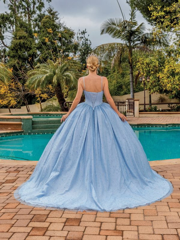 Dancing Queen 1891 Glitter Tulle Beaded Quinceanera Dress