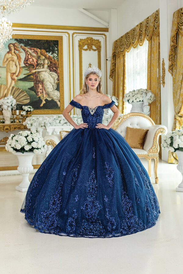 Dancing Queen 1941 Off-the-Shoulder Beaded Quinceanera Dress