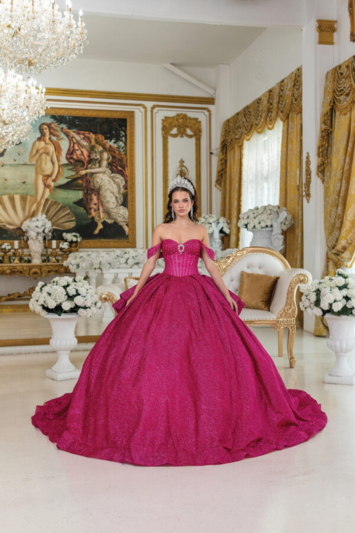 Dancing Queen 1937 Glitter Off-Shoulder Quinceanera Dress