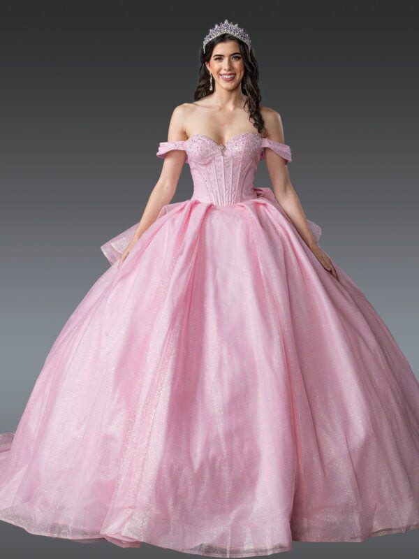 Dancing Queen 1937 Glitter Off-Shoulder Quinceanera Dress