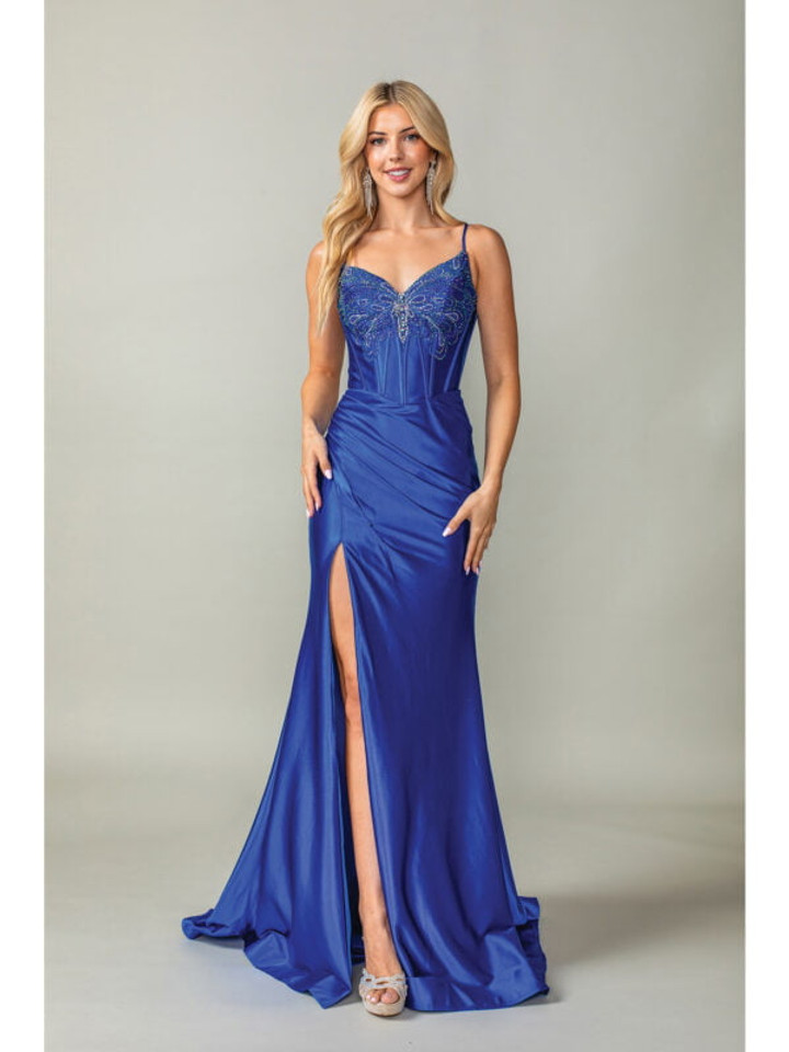 Dancing Queen 4410 Beaded Butterfly Spaghetti Strap Dress