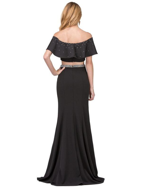 Dancing Queen 2419 Ruffled Off-the-shoulder Two-piece Gown