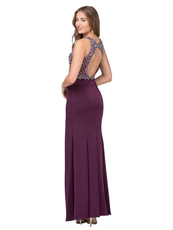 Dancing Queen 9964 Jersey Lace Embellished Sleeveless Gown