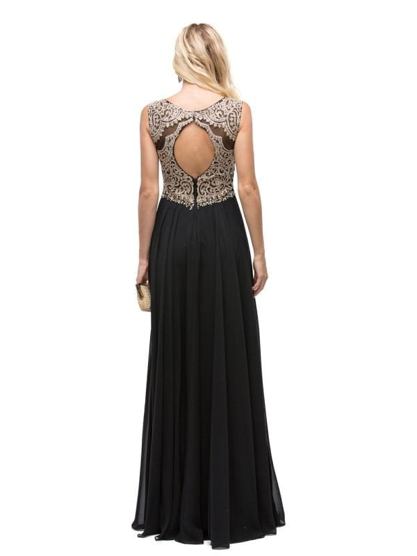 Dancing Queen 9826 Embellished Illusion Neck Sleeveless Gown