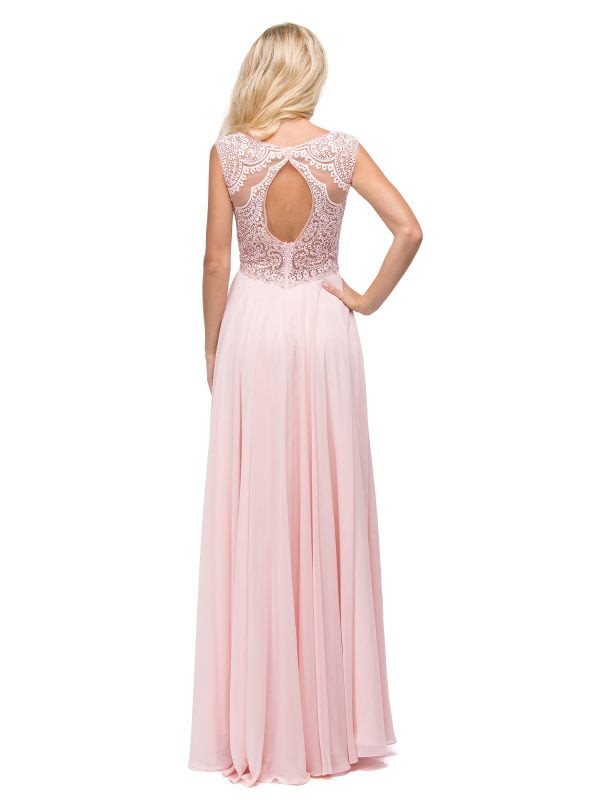 Dancing Queen 9826 Embellished Illusion Neck Sleeveless Gown