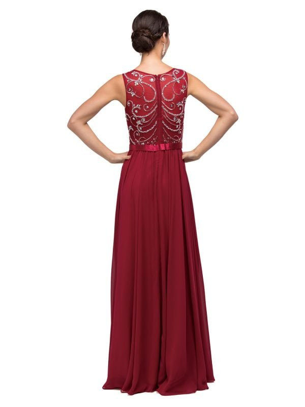 Dancing Queen 8736 Embroidered Bodice Floor-Length Prom Gown