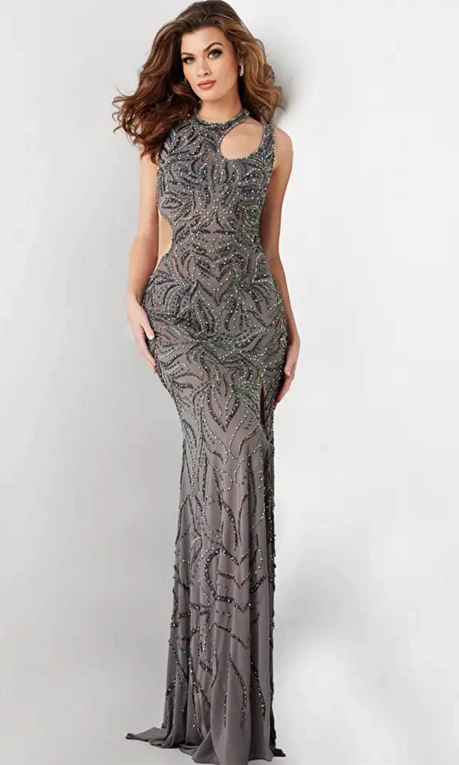 Jovani 25692 Embellished Cut-Out Sleeveless Long Prom Dress