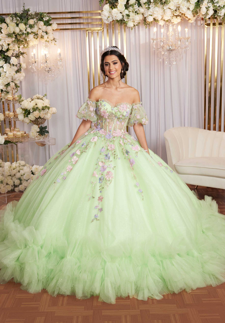 Morilee 89510 Tulle Pouf Sleeve Strapless Quinceanera Dress