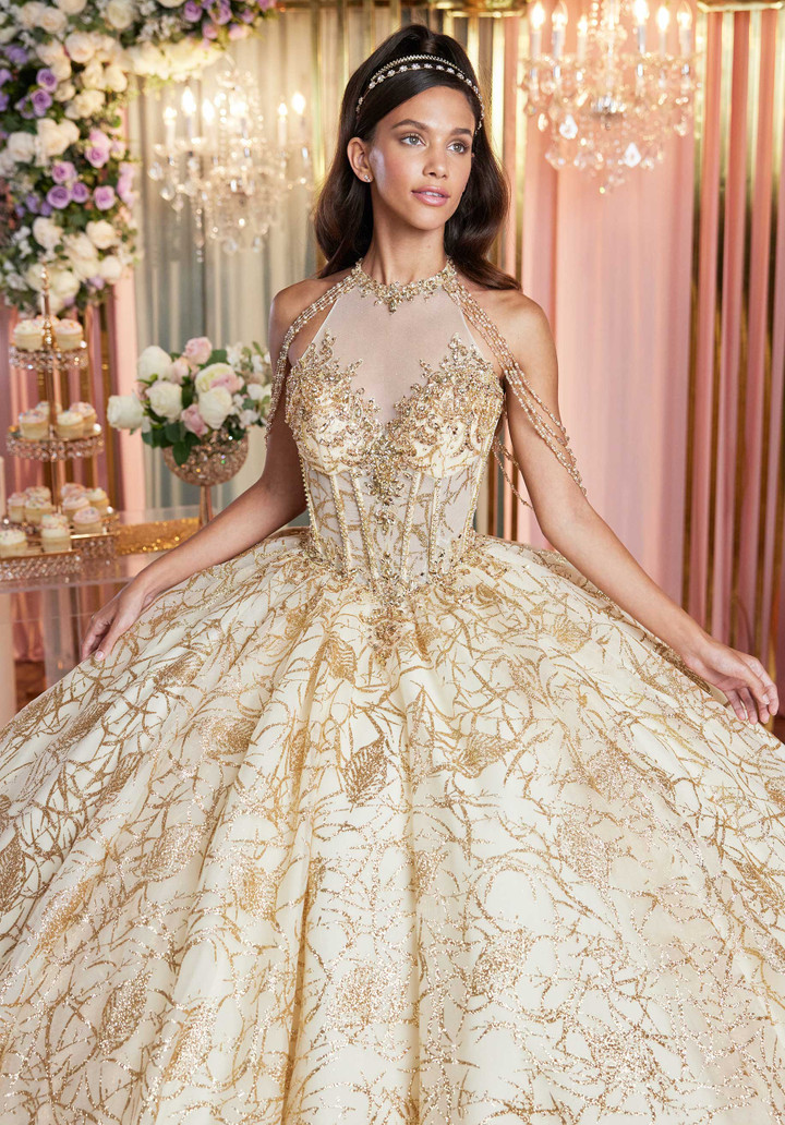 Morilee 89514 Tulle Illusion Halter Neck Quinceañera Dress
