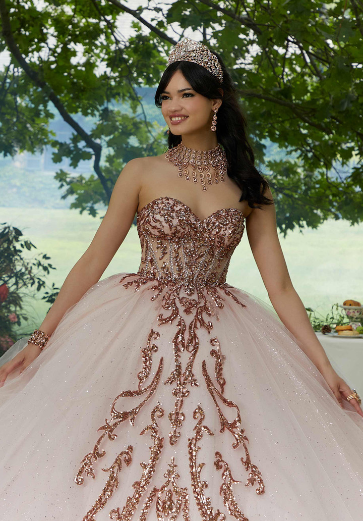 Morilee 89458 Crystal Beaded Off Shoulder Quinceañera Dress